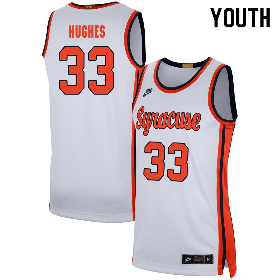 2020 Youth #33 Elijah Hughes Syracuse Orange College Basketball Jerseys Sale-White